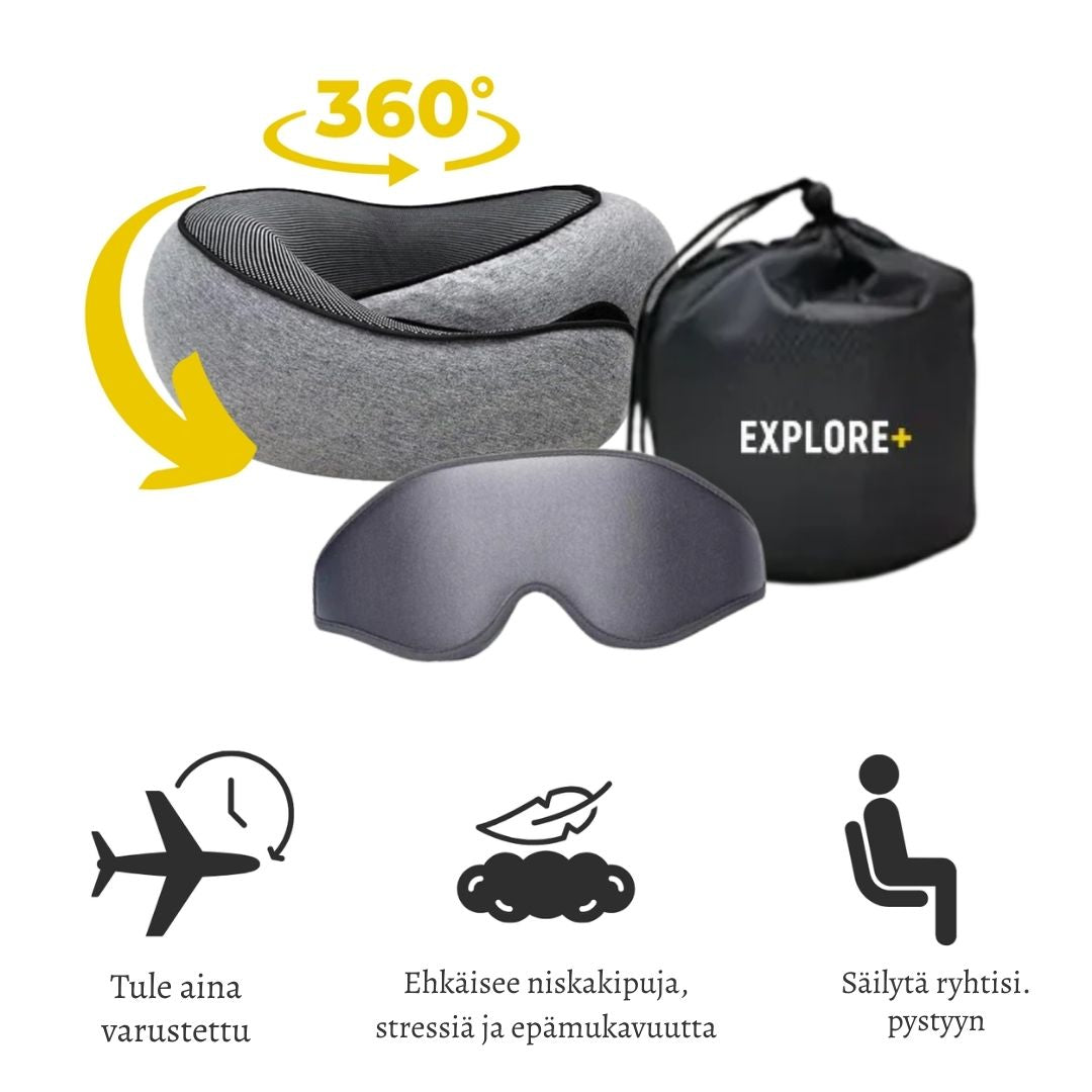 Explore+ Matkatyyny – nuku mukavasti myös matkalla