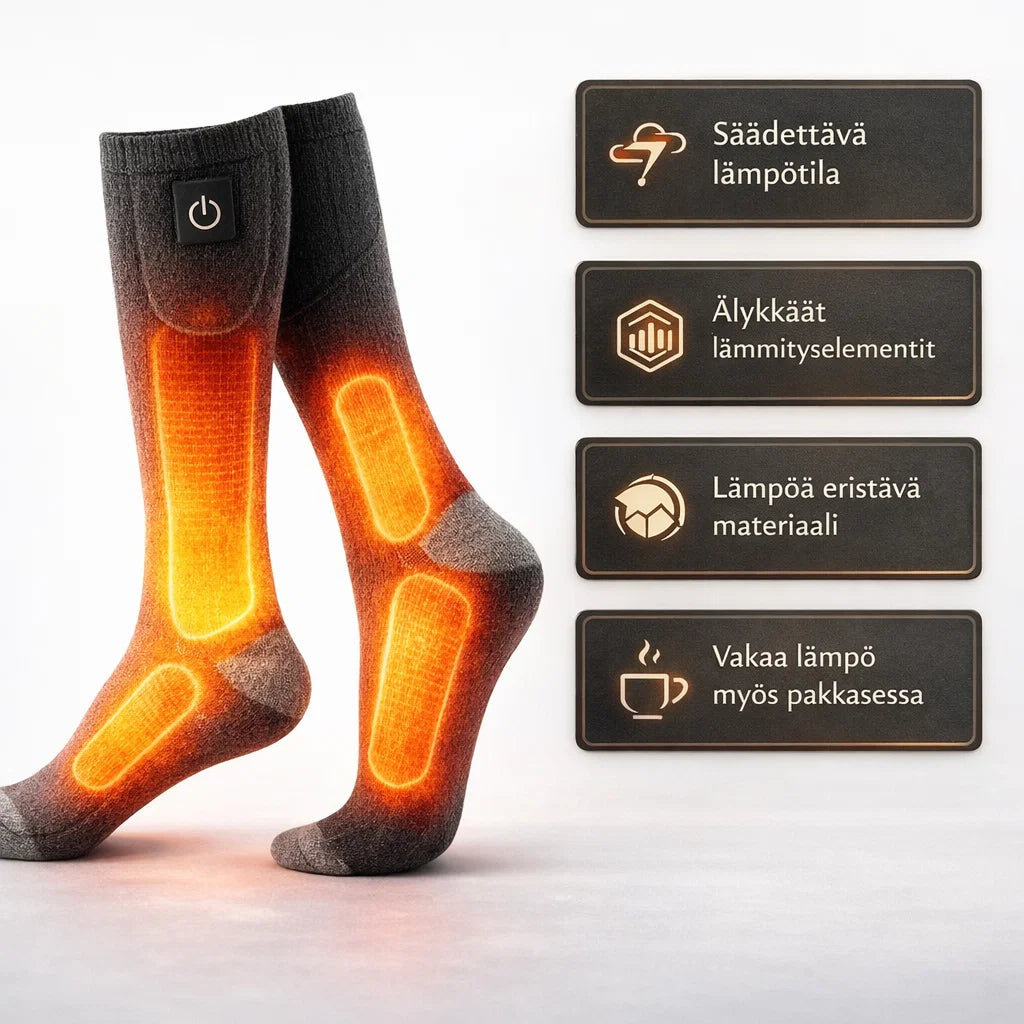 LämpöSukka – Sähkölämmitettävät sukat kylmiin päiviin