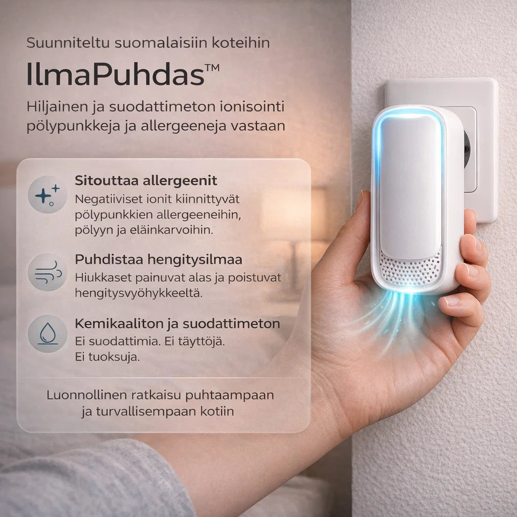 IlmaPuhdas – Ioninen ilmanpuhdistin allergiakotiin