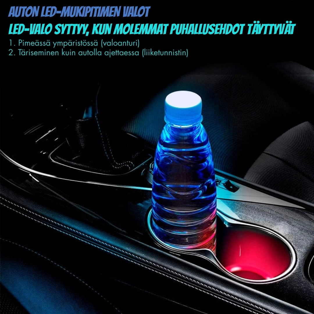 LoisteKuppi – 7-värinen LED-valotyyny auton mukitelineeseen