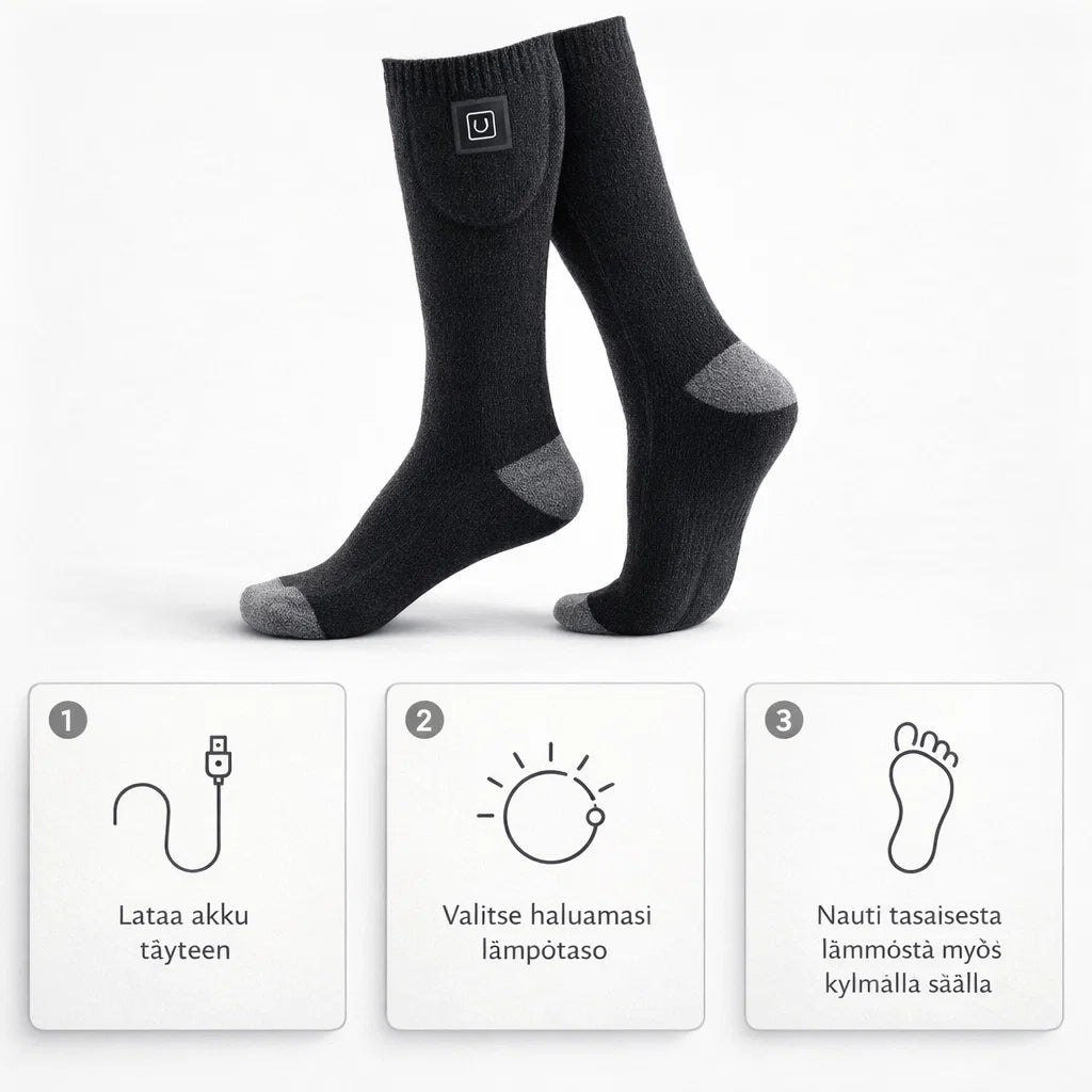 LämpöSukka – Sähkölämmitettävät sukat kylmiin päiviin