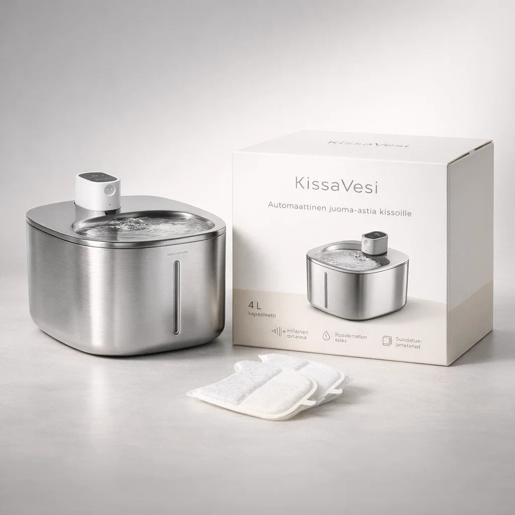 KissaVesi – Hiljainen 4L juoma-automaatti kissoille