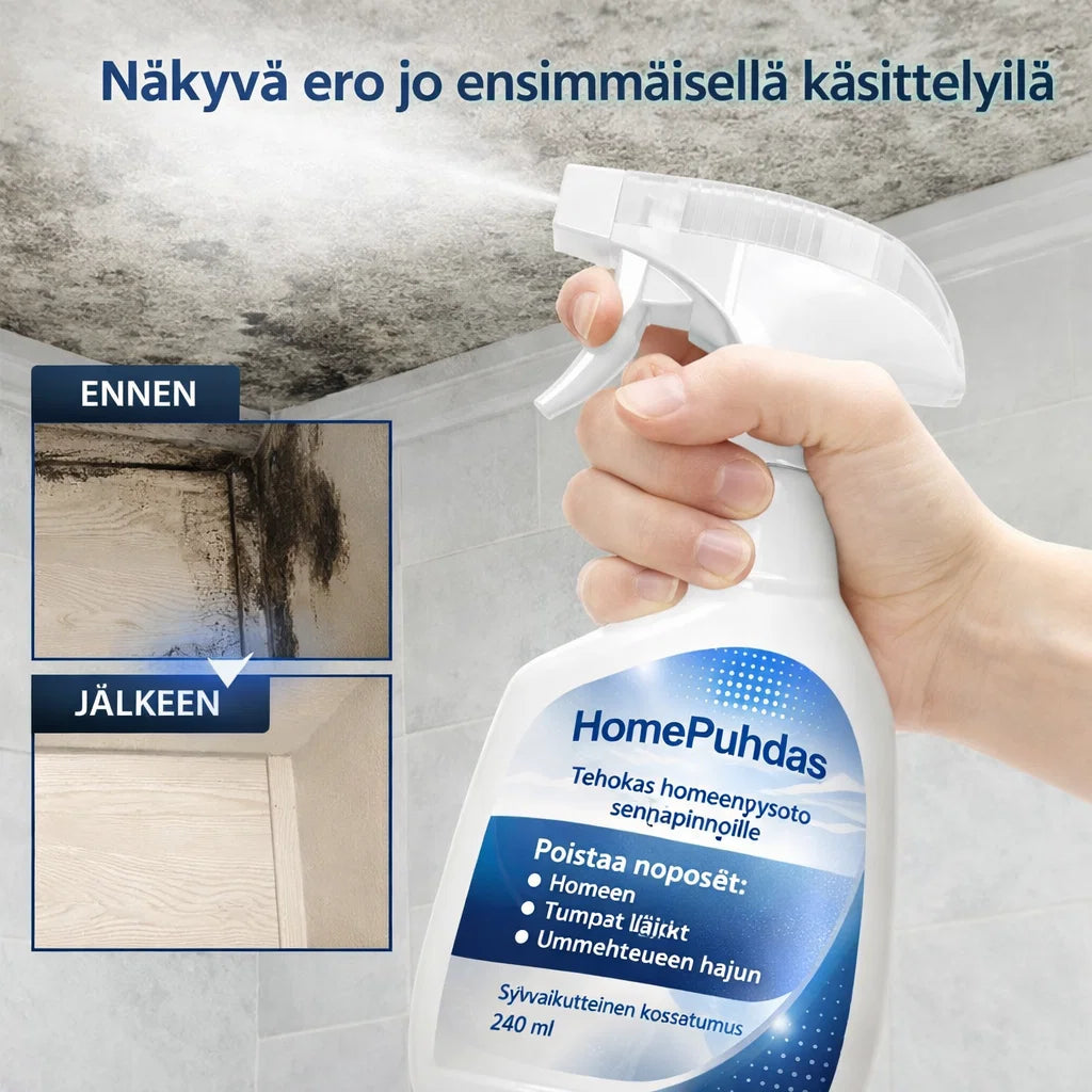HomePuhdas – poistaa homeen ilman hankausta